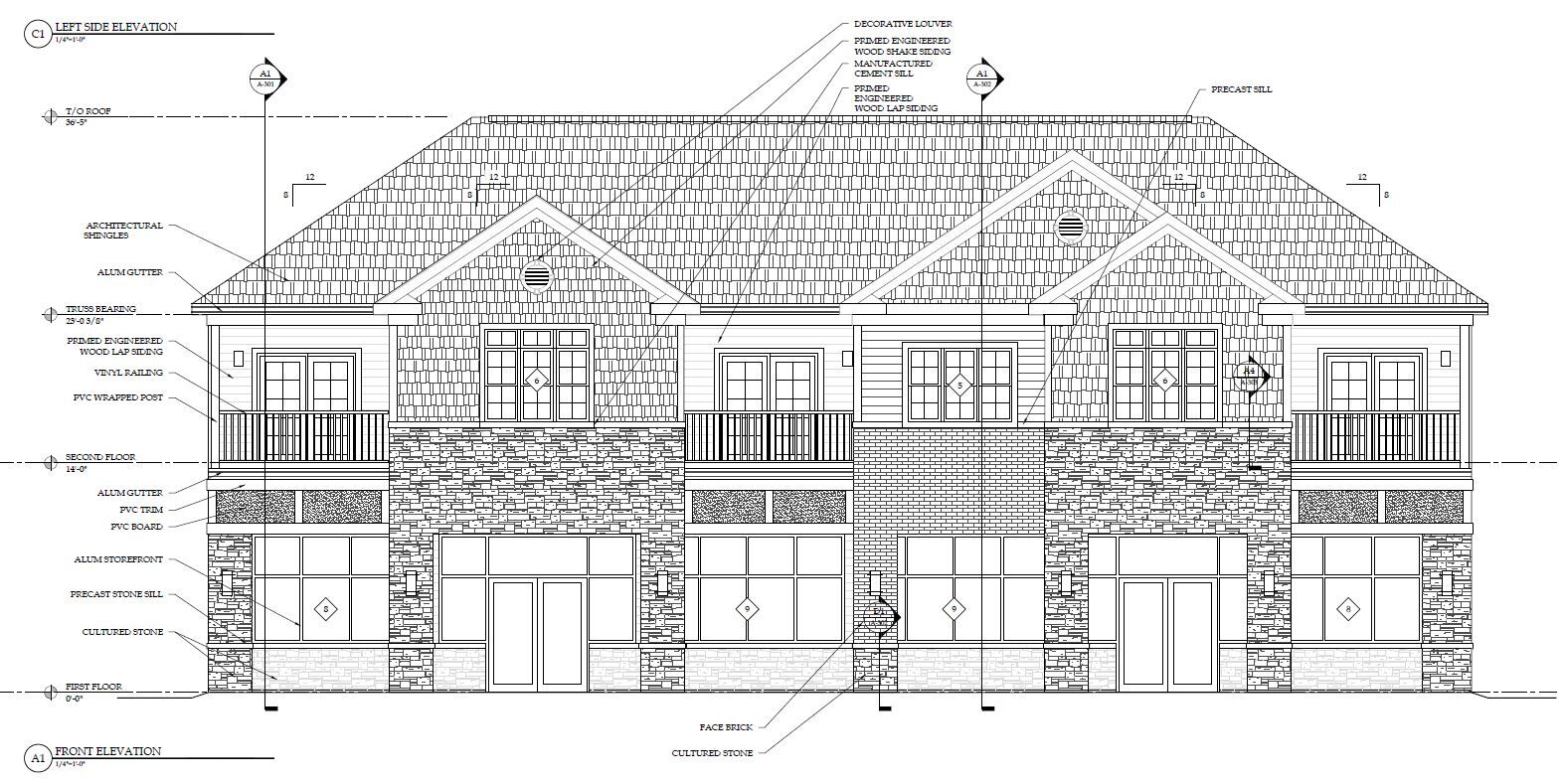 Harris Hill Commons mixed-use elevation
